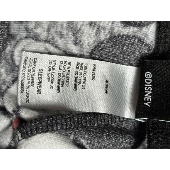 Disney Mickey Mouse Sleepwear Pants Womens Size 2X Black Gray Drawstring Comfy - Picture 5 of 8